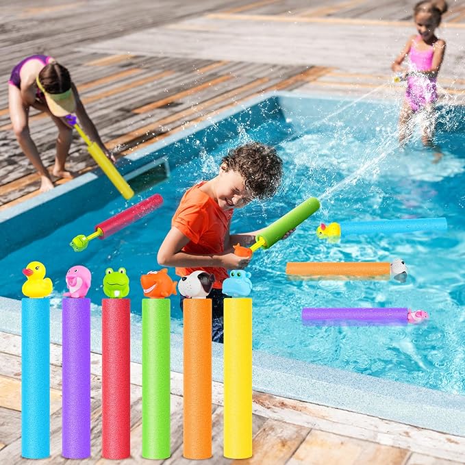 Water Guns, Water Squirter Gun 40 Ft Range Swimming Pool Beach Summer Party Outdoor Water Toys for Kids Age 4-12 Water Blasters for Teens Adults (animal-6pcs)
