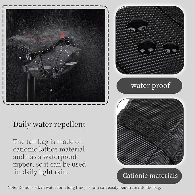 2 Pack Cycling Bag,Bicycle Saddle Bag,Mountain bike bag,Bike Seat Bag With reflective for a Safety ride Seat Bag, Bike Bag,bike bags for Mountain Road Bikes