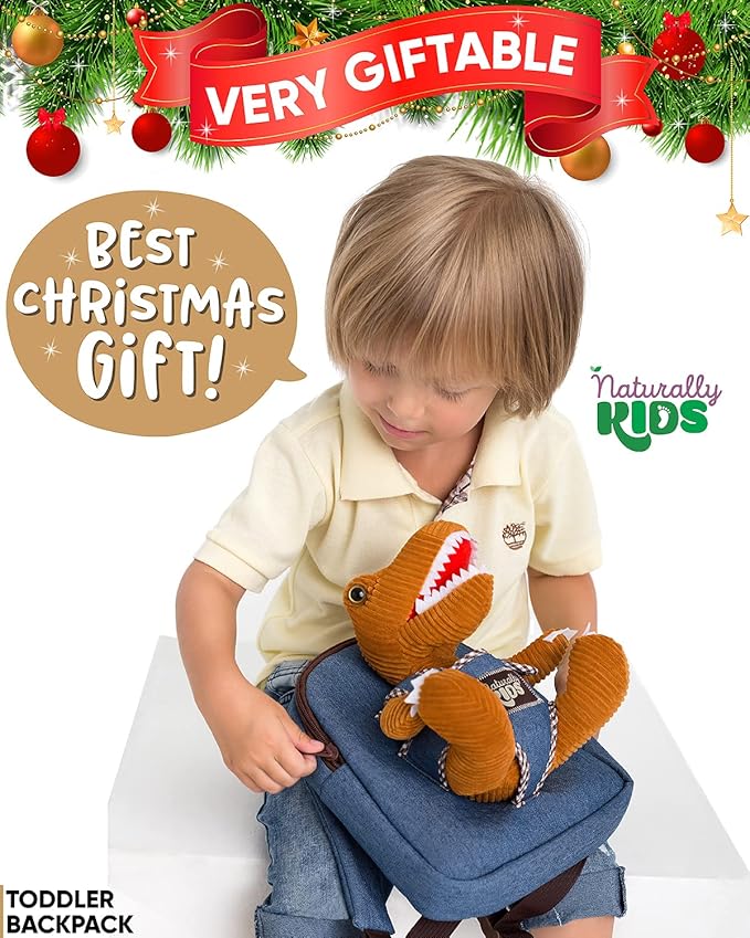 Mini Backpack for Kids w Dinosaur Toy, Mini Backpack for Toddler Boys, Gift for 2 3 4 5 Year Old Girl Boy