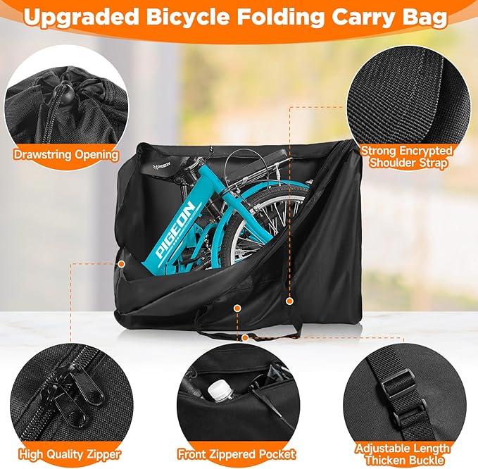 Bike Travel Bag,Heavy Duty 840D Transport Bicycle Storage Carry Bag with Strong Webbing,Portable Folding Cycling and Bicycle Bags Bike Suitcase Waterproof for Airplane Shipping