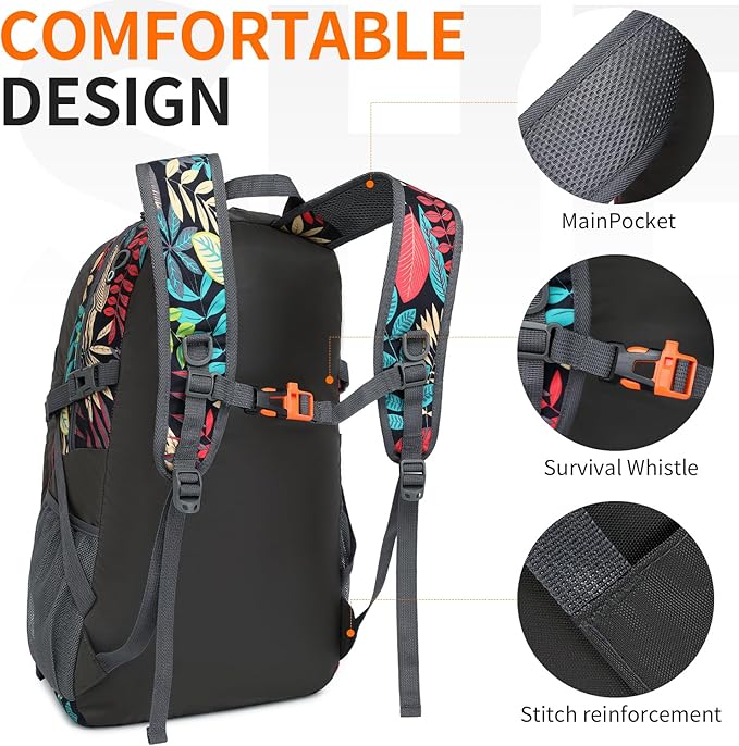 40L Hiking Backpack Lightweight Daypack Waterproof Travel Camping Backpack for Men Women Sport Packable