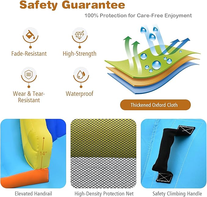 BOUNTECH Inflatable Water Slide, 7-in-1 Giant Waterslide Park for Outdoor Fun with Water Soccer Splash Pool, 735w Blower, Blow up Water Slides Inflatables for Kids and Adults Backyard Party Gifts