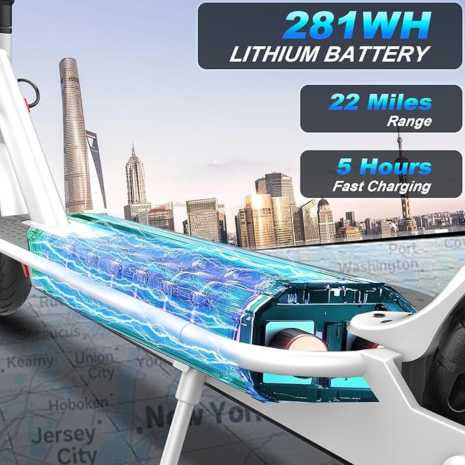 10/8.5" E Scooter for Adults 19-22 MPH Sport Escooter 350W/500W Motor, Electric Scooter 15-22 Miles Range, Bearing 265 LBS/APP Control,with Seat Parent ASIN: B0FHB4G2WQ