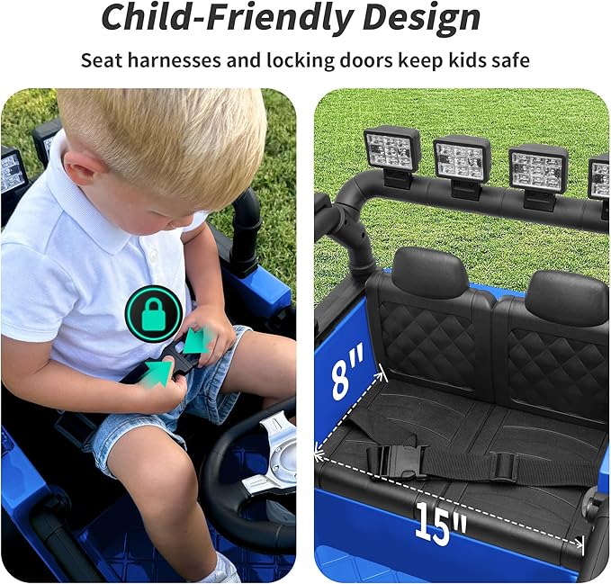 Kids Ride on Car Toy, 24V Electric Car for Kids with Remote Control, 2x200W Motors - Blue