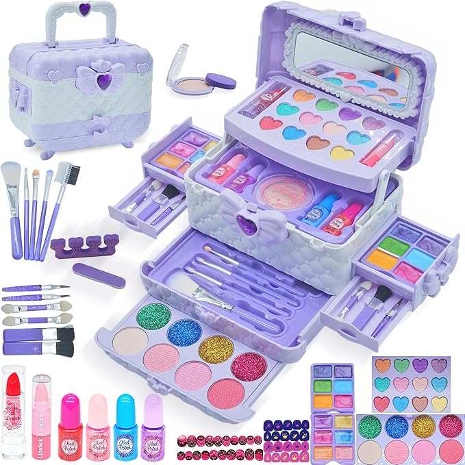 Kids Makeup Sets for Girls 5-8 - Washable Makeup for Kids 8-12, Maquillaje para Niñas, Play Make Up Kit, Toys for Little Girl, Princess Toddler Kid Stuff, Ages 3456789 10 Year Old Girl Birthday Gifts