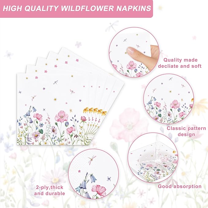 152Pcs Flower Themed Party Supplies Decorations With For Baby Shower Birthday Picnic Wedding Party Decorations Serves 24 Party