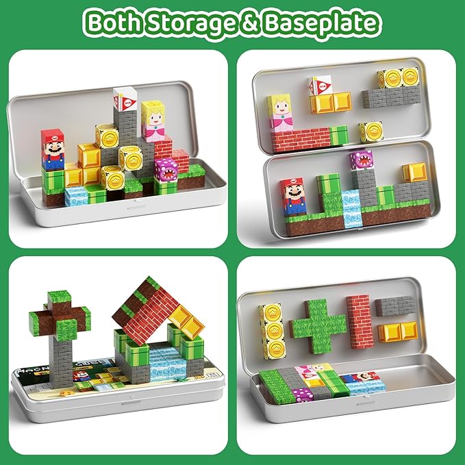 Magnetic Building Toys for Kids Ages 4-8, STEM Magnet Travel Cubes Construction Set with Storage Box, Educational Birthday Gifts Magnet Blocks for Toddlers 3 4 5 6 7 8+ Year Old Boys & Girls