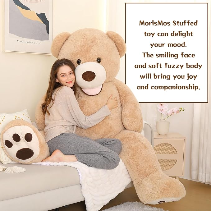 MorisMos Giant Teddy Bear Plush 6ft, Life Size Huge Brown Teddy Bears for Boyfriend Girlfriend, 6 Foot Large Big Bear Gifts for Lover on Valentines, Anniversary, Birthday