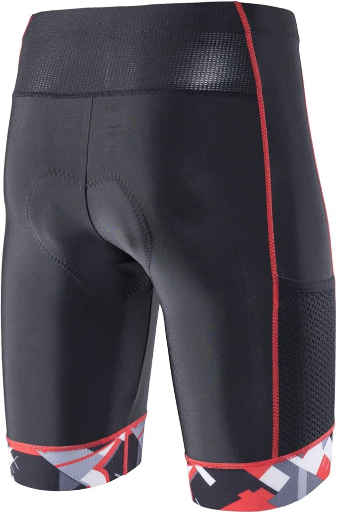 MY KILOMETRE Mens Triathlon Shorts with Adjustable Drawstring Easy Reach Leg Pockets Chamois for Long-Distance Tri Race