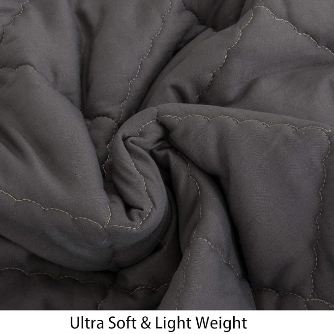 NTBAY Down Alternative Oversized Toddler Comforter, Super Soft and Warm Solid Color Baby Crib Quilted Blanket, 43x60 inches, Dark Grey