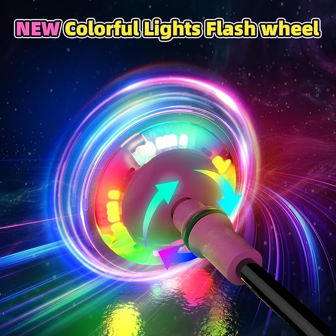 Ankle Skip Ball for Kids, Foldable Skip Ball with Colorful Flash Wheel, Indoor & Outside Game Toys, Christmas Birthday Gifts Toys for Girls and Boys Age 4 5 6 7 8 9 10 Years Old