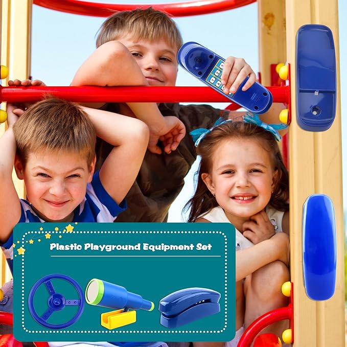 Playground Accessories Swingset Steering Wheel Plastic Telescope Telephone Swingset Phone Toy for Kids Outdoor Playground Backyard Treehouse