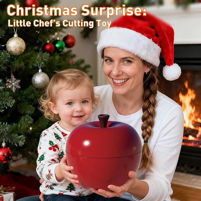 Pretend Play Food Sets for Kids Kitchen, Cutting Toy Food with Apple Basket, Play Kitchen Accessories for Toddlers, Fake Food with Pizza Veggies Fruits, Toys for Boys Girls