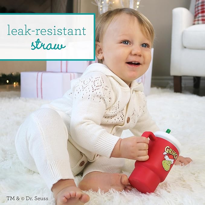 Infantino My 1st Tumbler, Silicone Sippy Cup with Straw & Handle, Spill-Resistant Baby Cup for On-the-Go, BPA-Free Transition Bottle