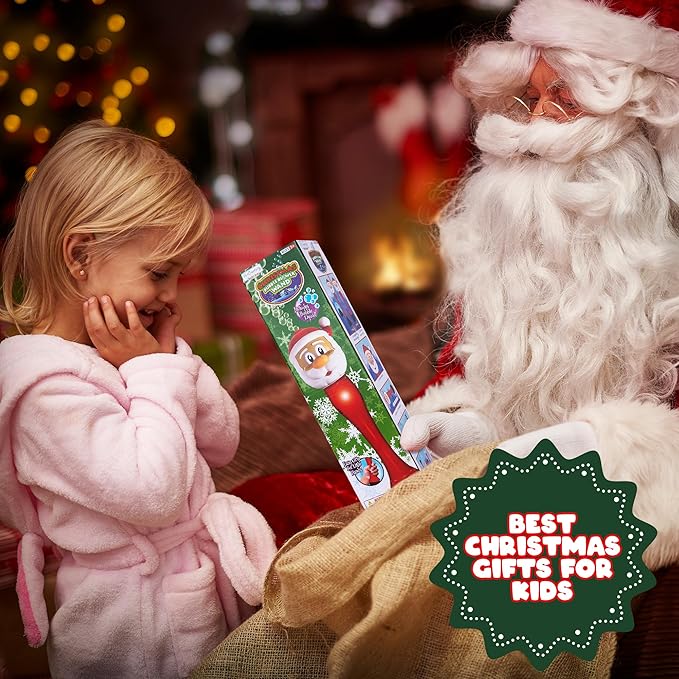 ArtCreativity Light Up Christmas Santa Bubble Wand for Kids, Xmas Gifts for Kids, 14" Bubble Blower with Light & Sound, Bubbles for Toddlers, Christmas Goodie Bag Stocking Stuffers for Toddlers
