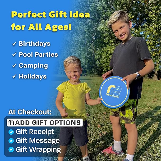 Soft Disc Flying Toy - Doesn't Hurt to Catch - Best Stocking Stuffers For Kids & Adults All Ages - Gifts for Boys & Girls 4 5 6 7 8 9 10 11 12 13 Year Old Boy & Up - Beach Toys For Kids Outdoor Games