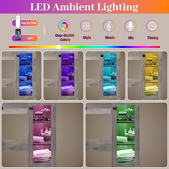 Makeup Vanity with Mirror and Lights & Power Outlet, 34'' Small Vanity Desk with Drawers and Storage Cabinet & Makeup Tray, Dressing Table for Girls Bedroom Dressing Room, Grey