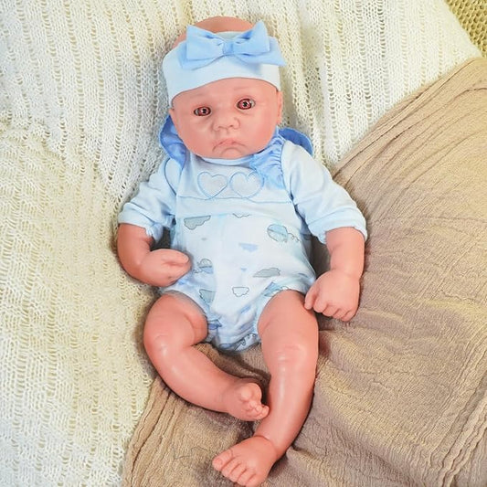 16.14 in Full Silicone Reborn Baby Dolls, 1:1 Lifelike Newborn Dolls Non Vinyl Realistic Reborn Toddler Dolls Boy Washable Sleeping Doll
