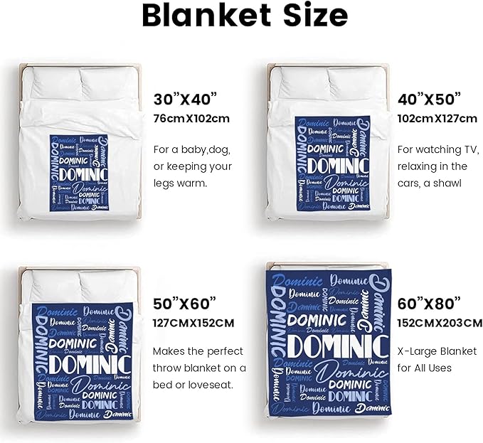 Dr.TOUGH Personalized Name Blanket Personalized Blanket for Adult Kids Flannel Customized Personalized Blankets and Throws