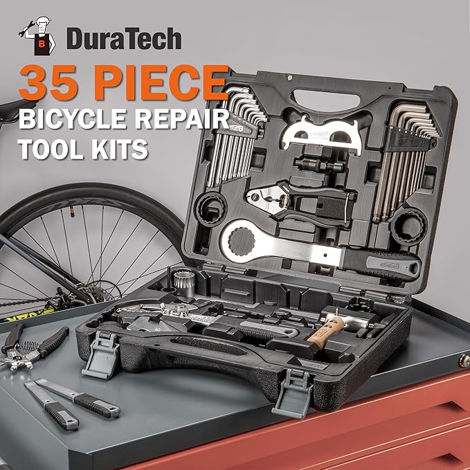 Bicycle Tool Set - Bike Repair Kit with Carry Case - Bike Maintenance Tools for Road Bikes and Mountain Bikes, Repairing Tyres, Brakes, Chains, Pedal, Crank Puller