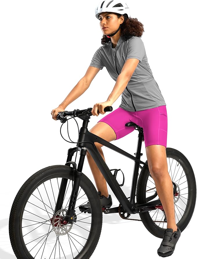 Women's 4D Padded Bike Shorts 5"/7" Riding Underwear Cycling Bicycle Road Biking Cycle Shorts for Women Zipper Pockets