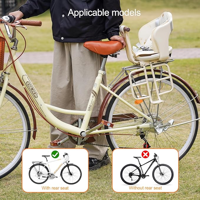 Rear Child Bike Seat,Rear Mounted Child Bike Seats,Back Mount Child Seat with Back Rest Armrest Foot Pedals,Width Adjustable Bicycle Rear Seat,Fits All Bicycle Rear Frames