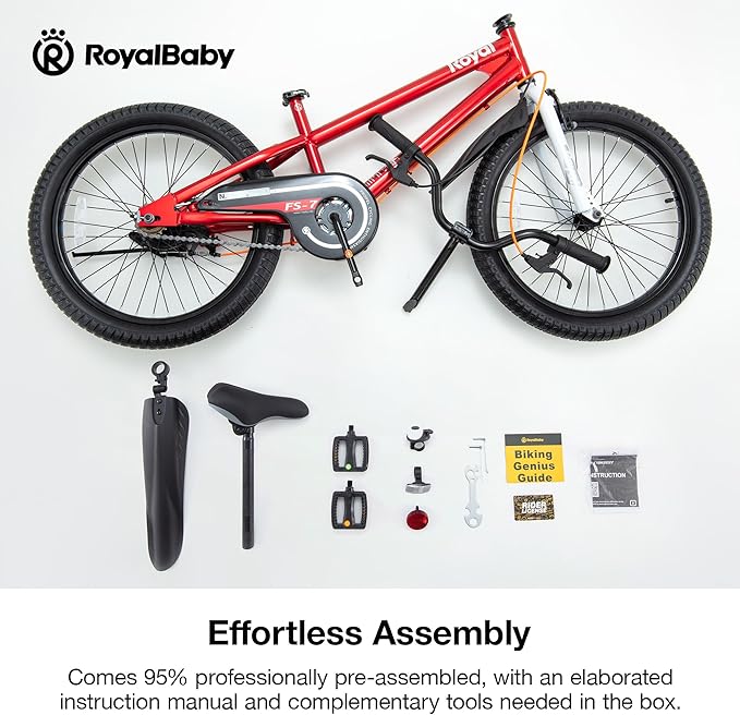 RoyalBaby Kids Bike EZ Balance to Pedal Dual Handbrake Toddlers Boys Girls Bicycle 12-20 Inch for Age 3-10 Years