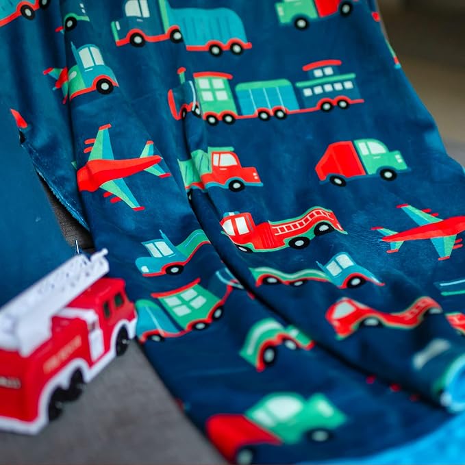 Wildkin Plush Baby Blanket – Soft & Cozy Comfort, Ideal for Toddlers, Travel & Daycare - Transportation