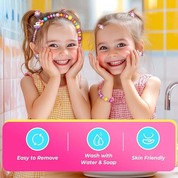 ULOVEME Kids Real Makeup Kit for Little Girls - Real, Non Toxic, Washable Make Up Toy - Umicorn Toys Gift for 3 4 5 6 7 8 9 10 12 Years Old Girls Birthday (Heart Shaped Purse+Jewelry Set)