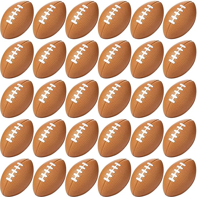 Blulu 50 Pack Mini Football Bulk 2.17" Foam Football Party Favor Sports Stress Ball Small Foam Ball for Back to School Homecoming Game Team Birthday Party Bag Gift Filler