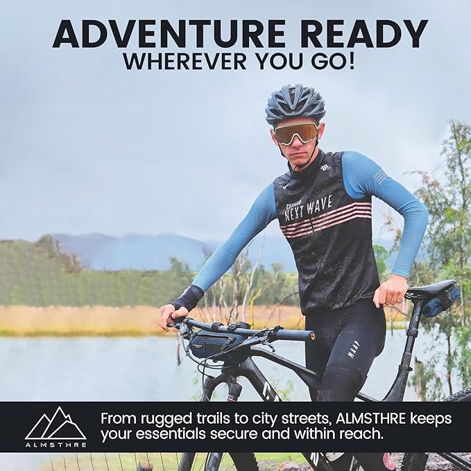 Compact Bar Bag – Cosmic Blue | Hard-Shell Bike Handlebar Bag with Waterproof Zipper & Adjustable Straps | Lightweight Bicycle Handlebar Bag, Compatible with Road, Gravel & MTB Bikes