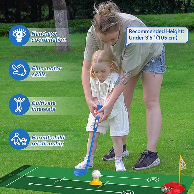 Liberry Toddler Golf Set for 2 3 4 5 Years Old Boys Girls, Kids Golf Clubs Set with Putting Mat, Outdoor Indoor Sports Toys Christmas Birthday Gift