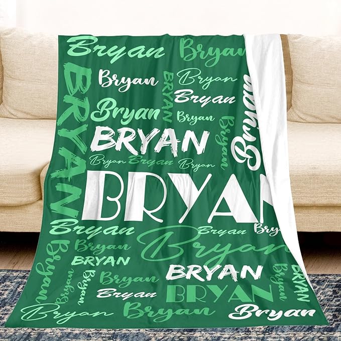 Dr.TOUGH Personalized Name Blanket Personalized Blanket for Adult Kids Flannel Customized Personalized Blankets and Throws
