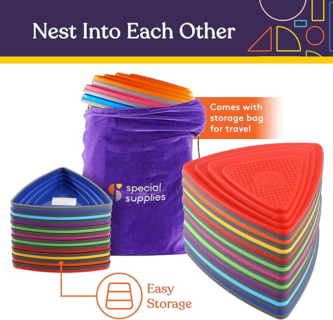 Special Supplies 10 Stepping Stones for Kids Indoor and Outdoor Balance Blocks Promote Coordination, Balance Strength Child Safe Rubber, Non-Slip Edging