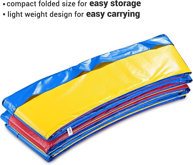 AW Trampoline Mat & Pad Replacement Kit with 72 V-Hooks Fits 14 ft Trampoline Frame Multi-Color/Blue/Green