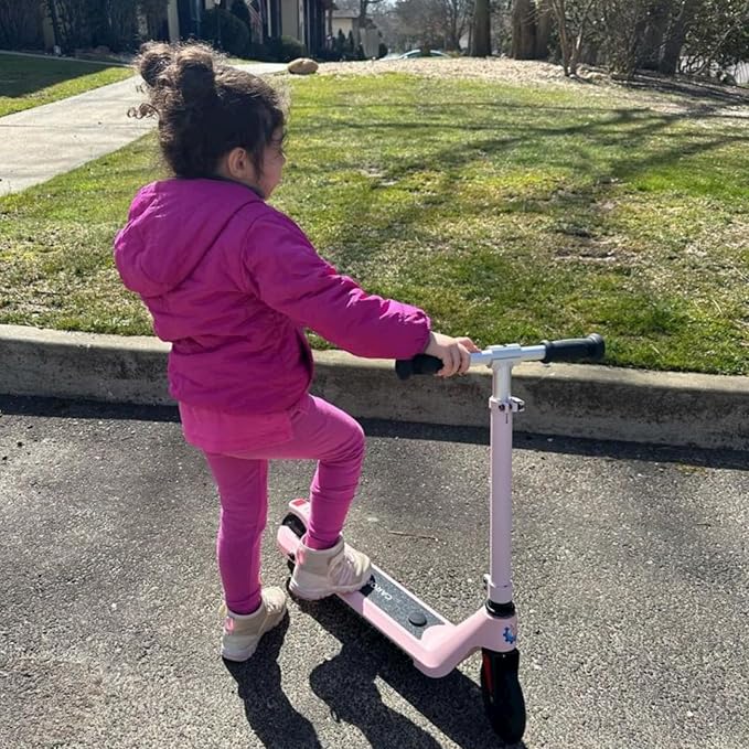 Caroma Electric Scooter for Kids Ages 6-14, 150W/180W Motor,10 MPH Max Speed & 7 Miles,Adjustable Height & Speed,Colorful Lights,LED Display,Foldable Kids Electric Scooter 132 Lbs Max Load