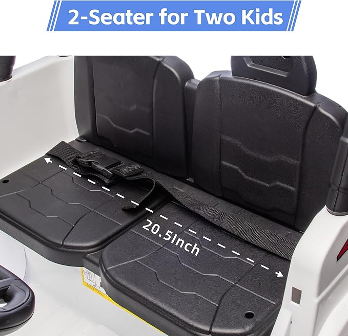 24V Electric Car for Kids Truck Car Ride On Car Kids Car Equipped with Bluetooth,Parental Remote Control,LED Lights,Double Open Doors,Wear Resistant Wheels -White