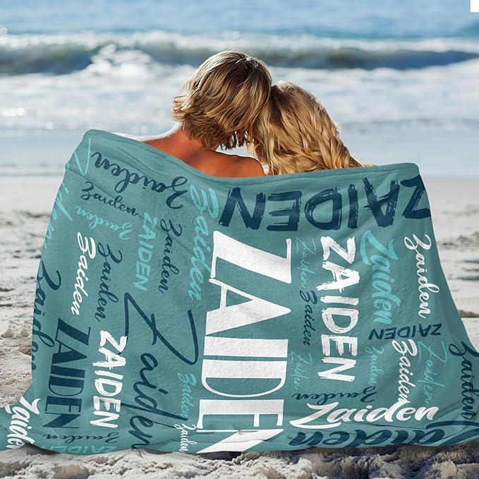 Dr.TOUGH Personalized Name Blanket Personalized Blanket for Adult Kids Flannel Customized Personalized Blankets and Throws