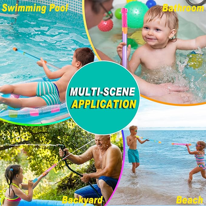 Water Soaker Blaster, 16 Pack Pool Water Guns Bulk, 35 ft Range Squirt Guns for Kids, Water Squirter Shooter for Summer Outdoor Game Pool Beach Party