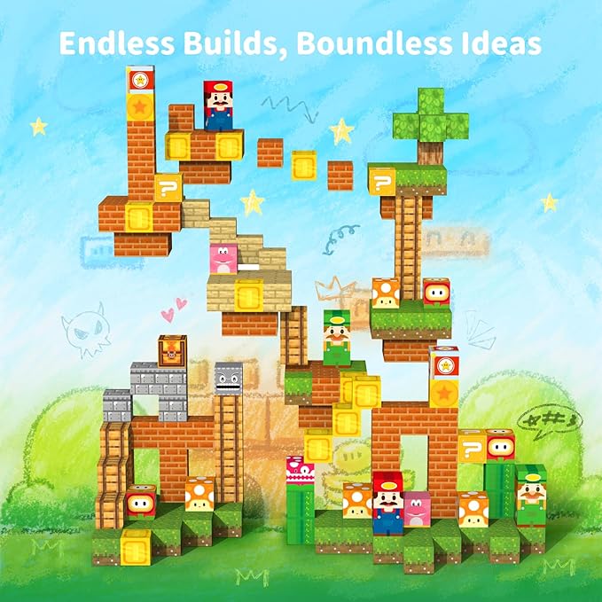 Magnetic Blocks Magnet Building Toys - 154Pcs STEM Building Game Montessori Sensory Toys for Kids Boys Girls Ages 3 4 5 6 7 8 9 10 Birthday Gift