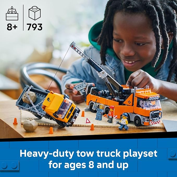 LEGO City Heavy-Duty Recovery Tow Truck with Crane Building Toy - Dump & Tow Truck Toys for Boys & Girls, Ages 8+ - Pretend Play Set for Kids - Gift Idea for Birthdays & Holidays - 60467