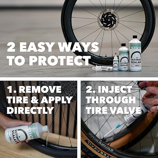 SILCA Ultimate Tubeless Tire Sealant, 1L – Tubeless Bike Sealant Proactively Seals Punctures Up to 7.5 mm, Injectable Through Valve & Stays Liquid 6+ Months in All Weather Conditions