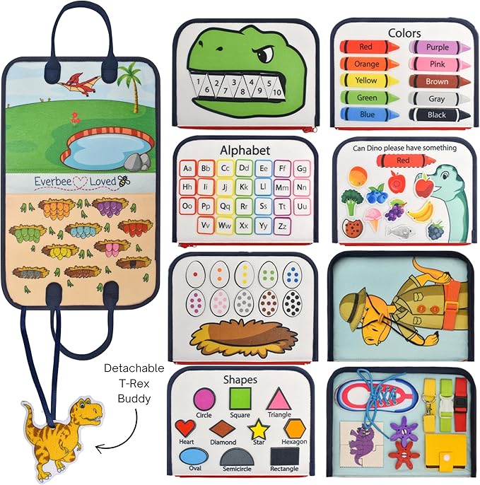 Montessori Busy Board, Quiet Busy Book for Toddlers 3, Toddler Activity Books Ages 3+, Toddler Preschool Learning Activities, Travel Toys for Toddlers 3-5