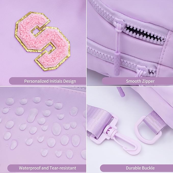 Birthday Gift for 5 6 7 8 9 10 11 12 13 14 15 16 Year Old Girls Fanny Pack Crossbody Bags for Women,Cute Trendy Stuff - Lavender,S