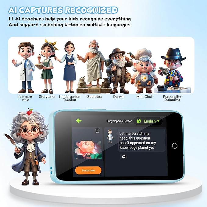 Digital Camera for Kids and Starters, AI Camera with Dual Lens, Cameras for Photography with WiFi, 3.97IN Digital Camera Toys for Toddler Birthday Gifts(Blue)