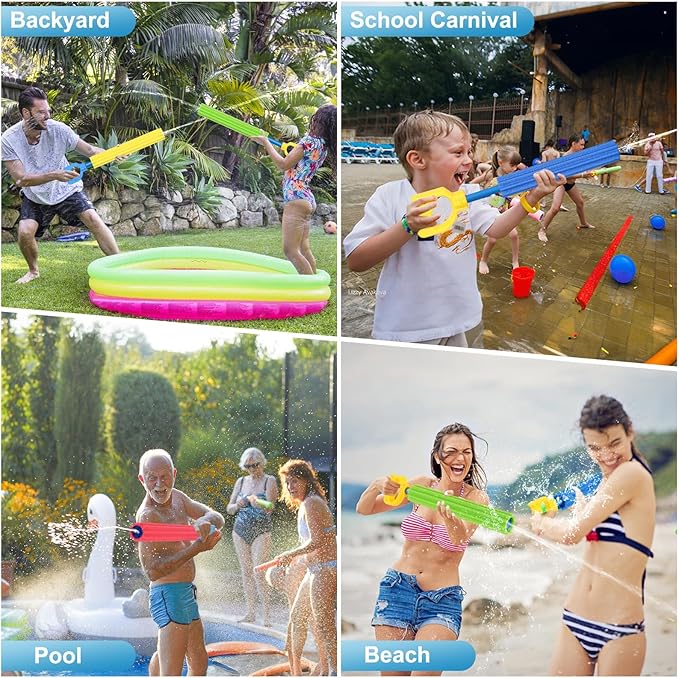 Water Gun Toy - 6 Pack Water Soaker Blaster Foam Squirt Toys Summer Party Swimming Pool Beach Outdoor Water Activity Fighting Play Toys for Kids Adults