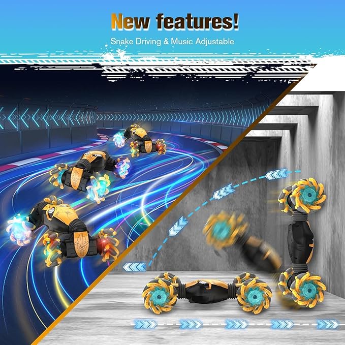 1:12 Gesture Sensing RC Stunt Car, 4WD Hand Controlled Remote Control Twist Cars with Light & Music, 360° Rotate Transform Drift, Gifts for 6-8-12 Kids Age 6 7 8 9 10 11 12 Yrs Old‌