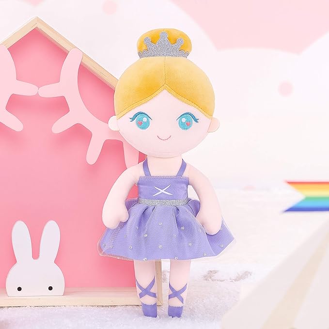 Gloveleya Baby Doll Girl Gift Ballerina Plush Soft Doll Light Purple