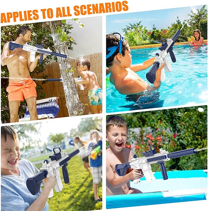 JONEG Electric Water Blaster for Kids Adults - Automatic, Extended-Range, Universal Inlet, Summer Outdoor Beach Swimming Pool Party Toys, Gift for Kids Age 8 9 10 11 12 Years Old Boys