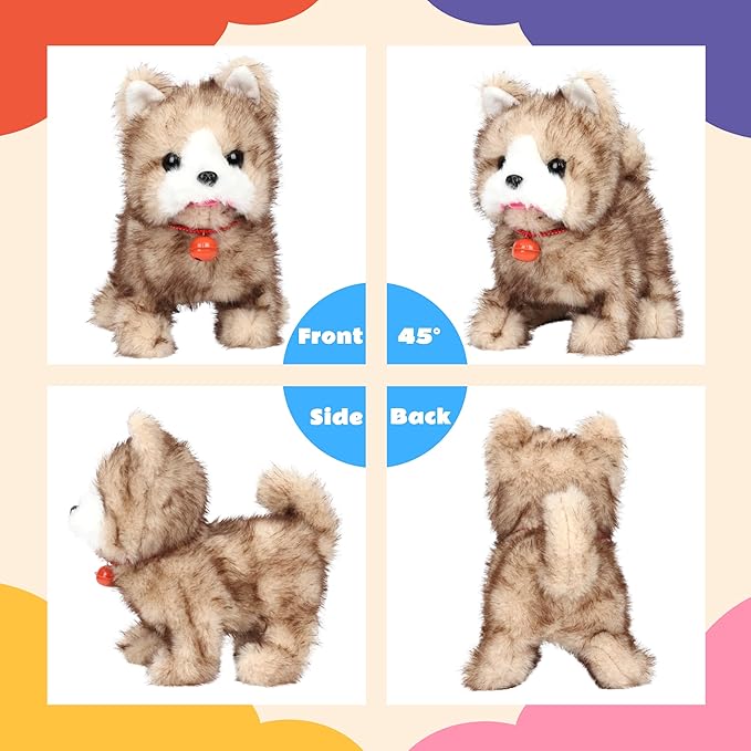 Cuteoy Walking Yellow Cat Stuffed Animal Talking Wagging Nodding Educational Plush Kitty Toy Electric Interactive Animated Plushies for Girls Boys Birthday